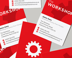 Business cards for The Workshop by Kit and Caboodle