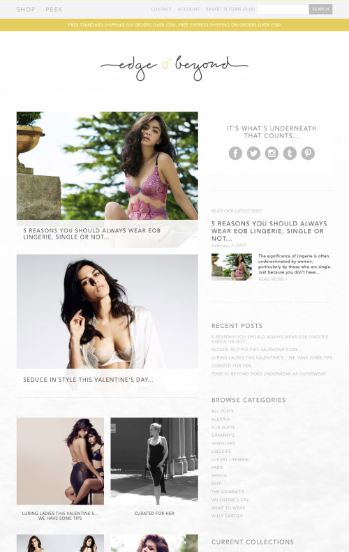 Blog for Edge o' Beyond designed by Kit & Caboodle