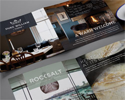 Double-sided providence brochure for The Duke William and Rocksalt by Kit and Caboodle